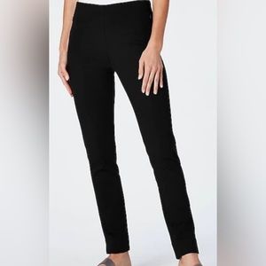 Navy J. Jill Essential Cotton-Stretch Pants Size 16 Tall with Zipper Pockets!